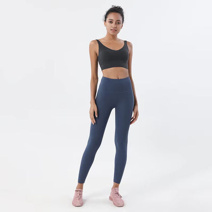 Nylon Tracksuits Women'S Yoga Set Sports Suit Gym Fitness Bra Leggings Women Lounge Wear Crop Tops Sexy 18 Colors